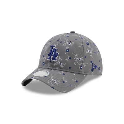 Grey Los Angeles Dodgers Hat - New Era MLB Blossom 9TWENTY Adjustable Caps USA2580613